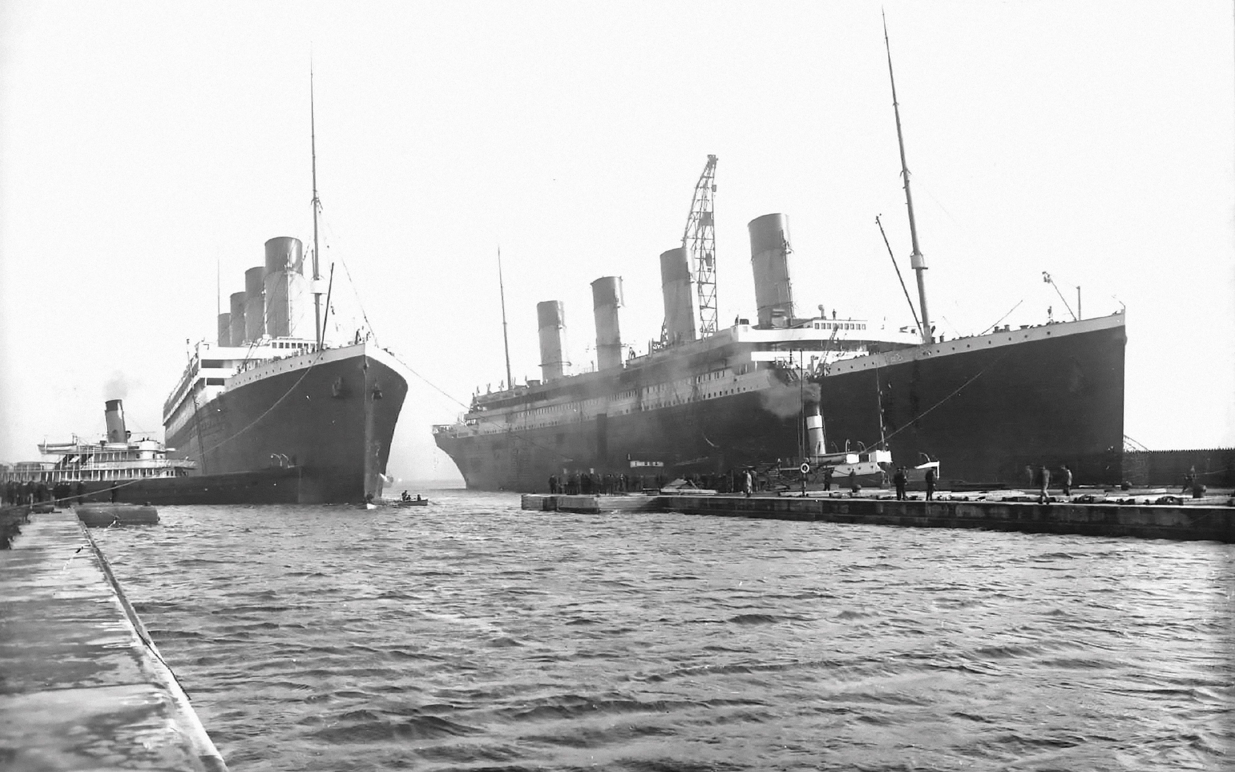 Harland & Wolff archive image showing Titanic docked in Belfast