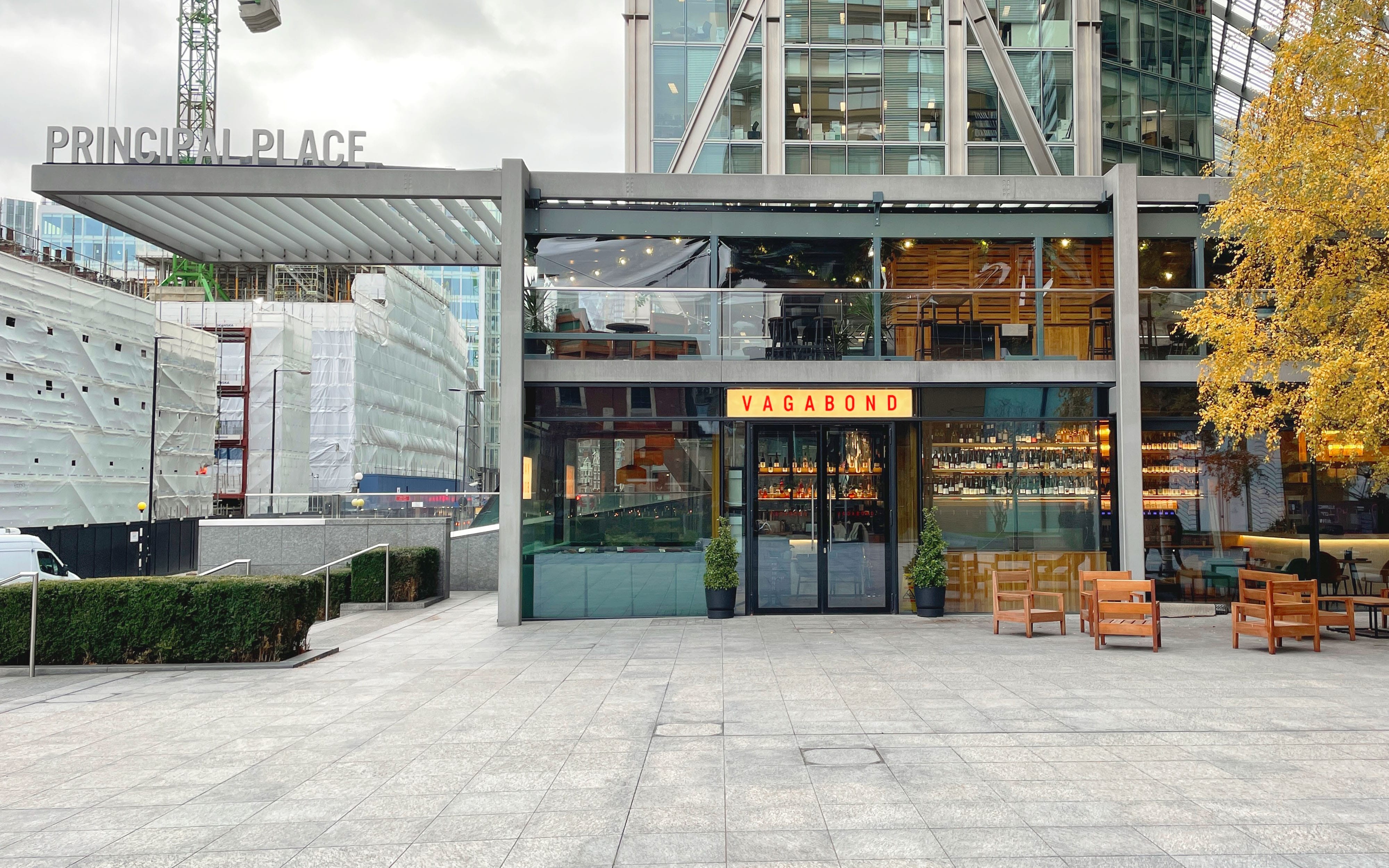 Vagabond Wines external wine bar image showing Shoreditch, London location